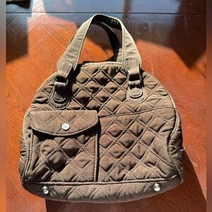 Vera Bradley quilted expresso chocolate brown small handbag